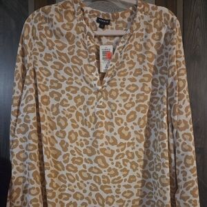 Torrid Tan and Cream Animal Print Top